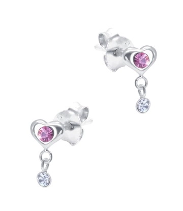 Sweet Hanging Heart Silver Stud Earring STS-6323